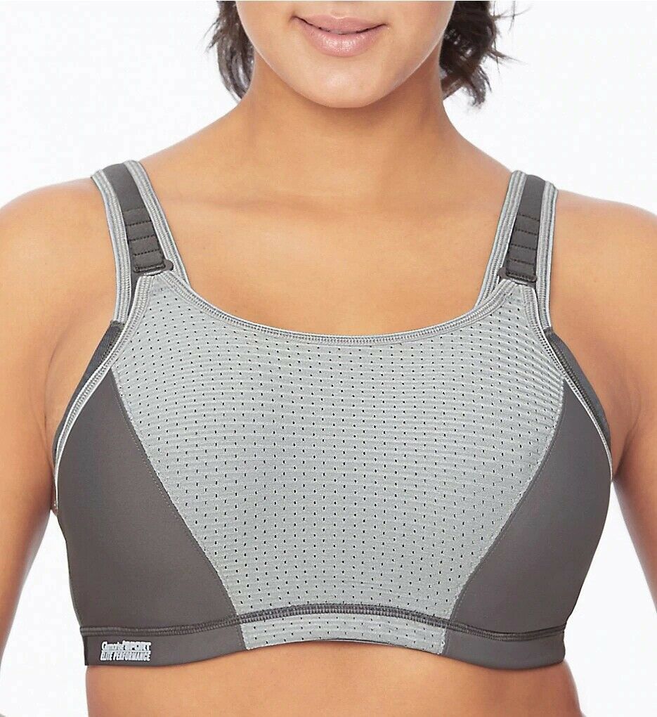 GLAMORISE Grey Elite Performance Adjustable Sports Bra, US 34G, UK 34F, NWOT Bras & Bra Sets
