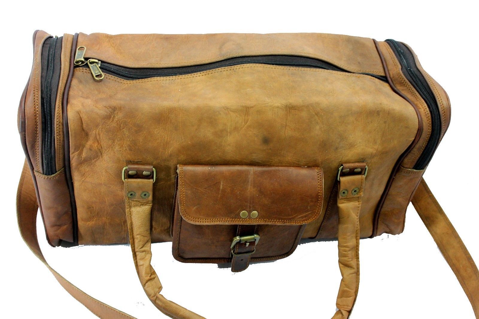 mens brown duffle bag