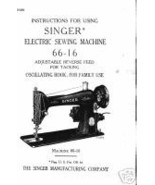 Singer 66-16 Sewing Machine Owner Manual Book M Vintage  - $12.99