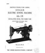 Singer 66-18 Sewing Machine Owner Manual Book  - $12.99