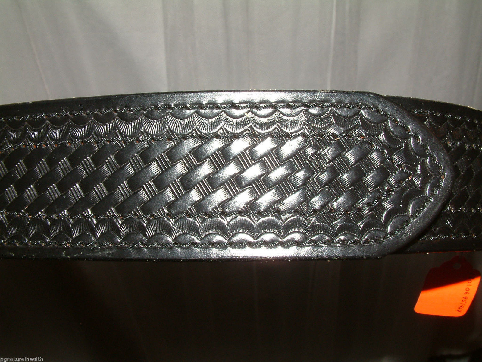 DUTYMAN BLACK LEATHER BASKET WEAVE POLICE DUTY BELT WITH VELCRO CLOSURE