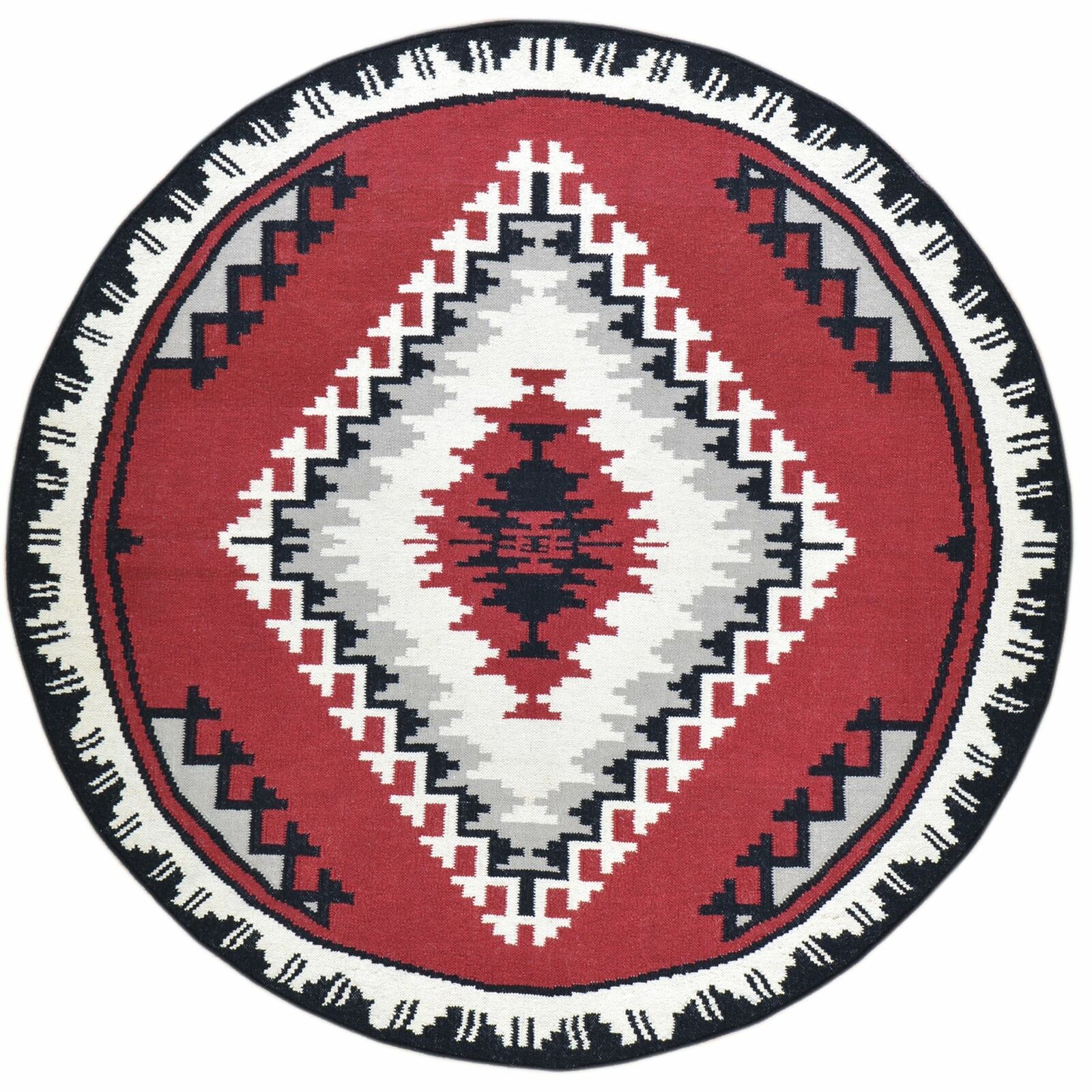 Barkat Rugs Round Southwestern Design Wool Rug (Size 6.0 X 6.0) Brral