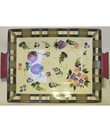 Oneida Strawberry Plaid Serving Tray Large 19 Inch Length - $74.99