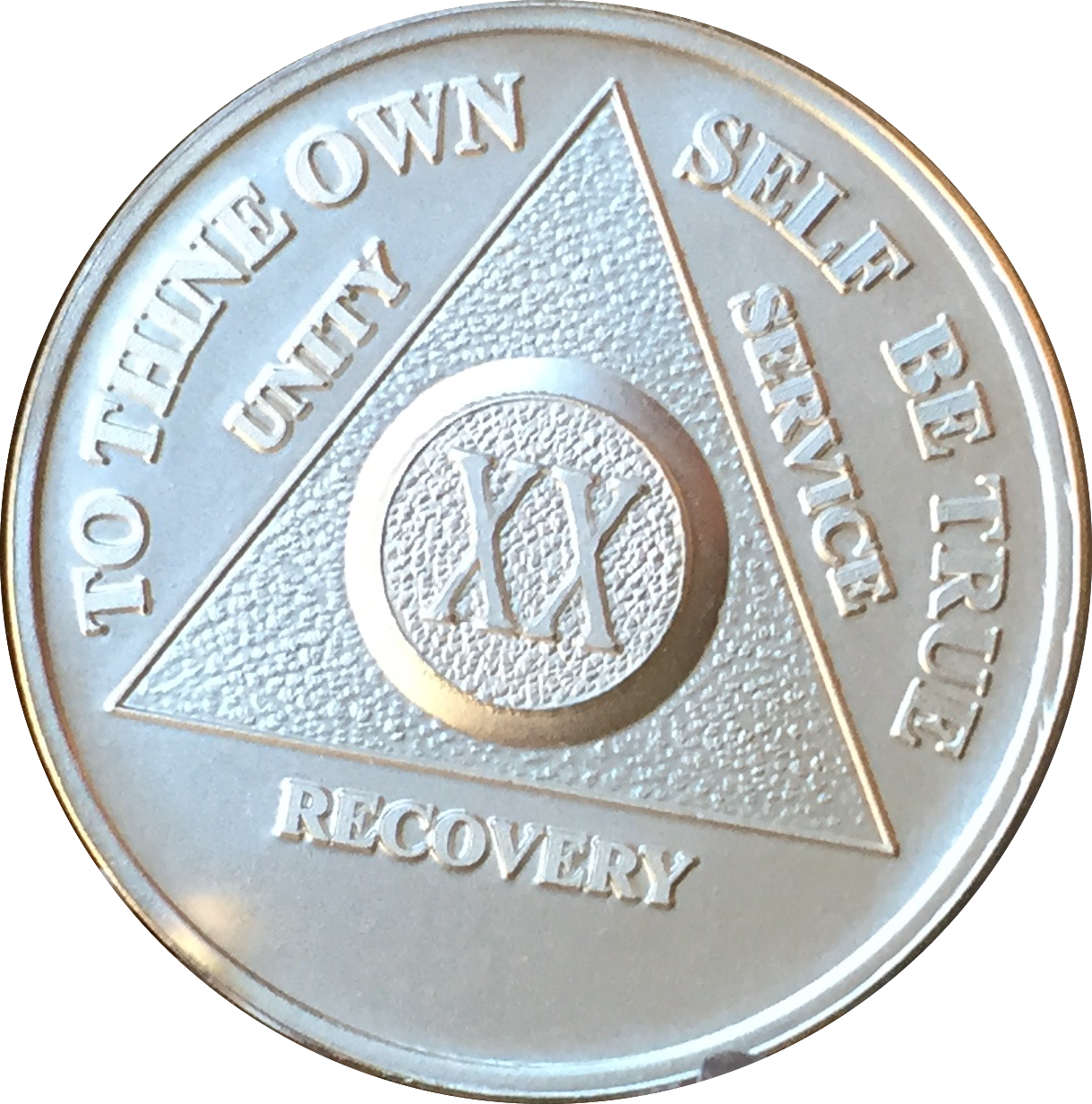 20 Year .999 Fine Silver AA Alcoholics Anonymous Medallion Chip Coin Twenty XX