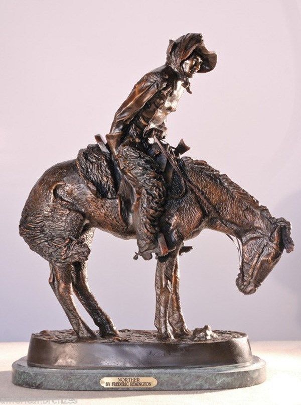"Norther" Pure Lost Wax Bronze Sculpture Statue by F. Remington Baby