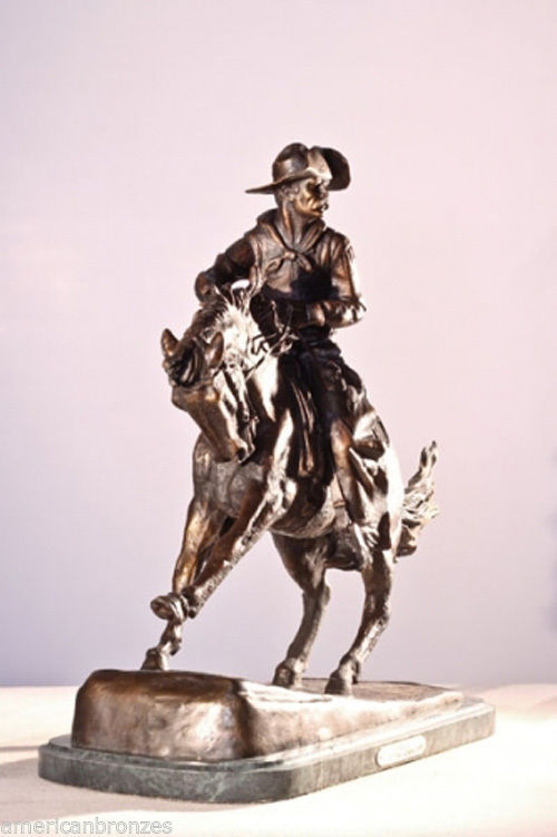 "Cowboy" Pure Bronze Statue Sculpture by F. Remington Regular Art