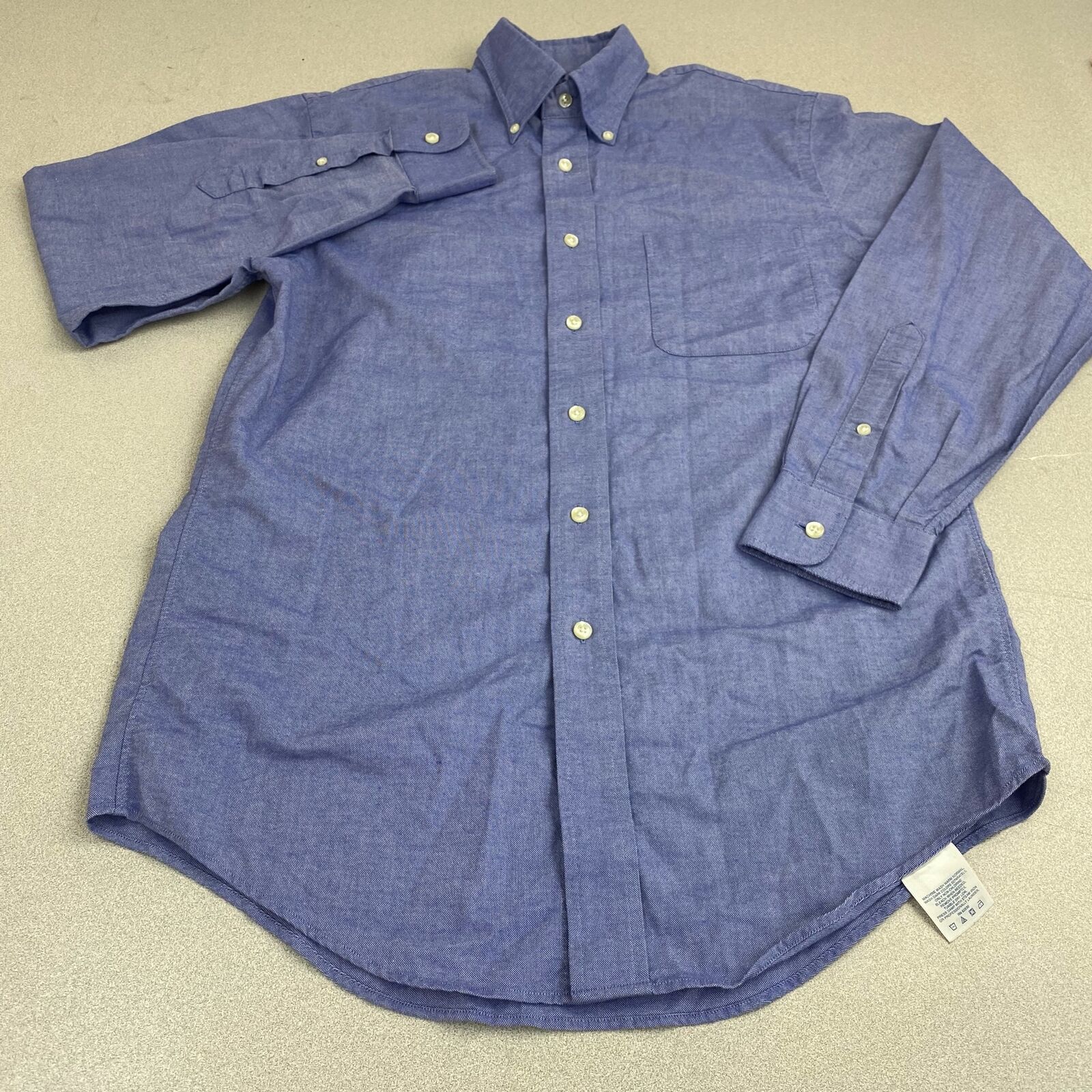 Lands' End Dress Shirt Mens 14.5 Blue 33 Sleeve Regular Fit 100% Cotton ...