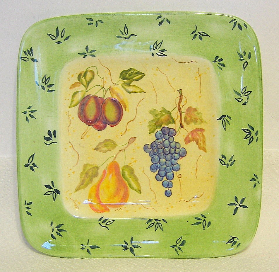 Small Decorator Plate Fruit Motif from Zrike Hand Painted Decorative