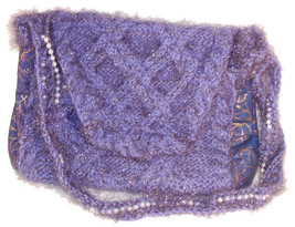 Sparkly purple hand knit handbag - $33.00