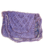 Sparkly purple hand knit handbag - $33.00