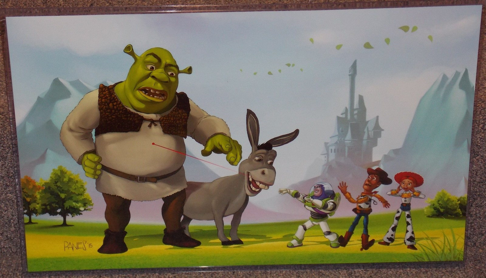 Shrek vs Toy Story Glossy Print 11 x 17 In Hard Plastic Sleeve - Art Prints