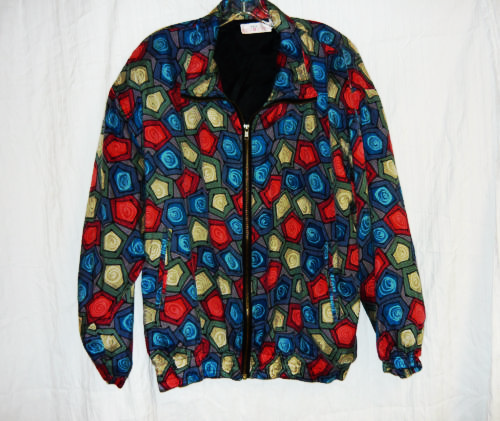 Silk Pop Art 80's Spring/Fall Jacket-XL - Coats, Jackets & Vests
