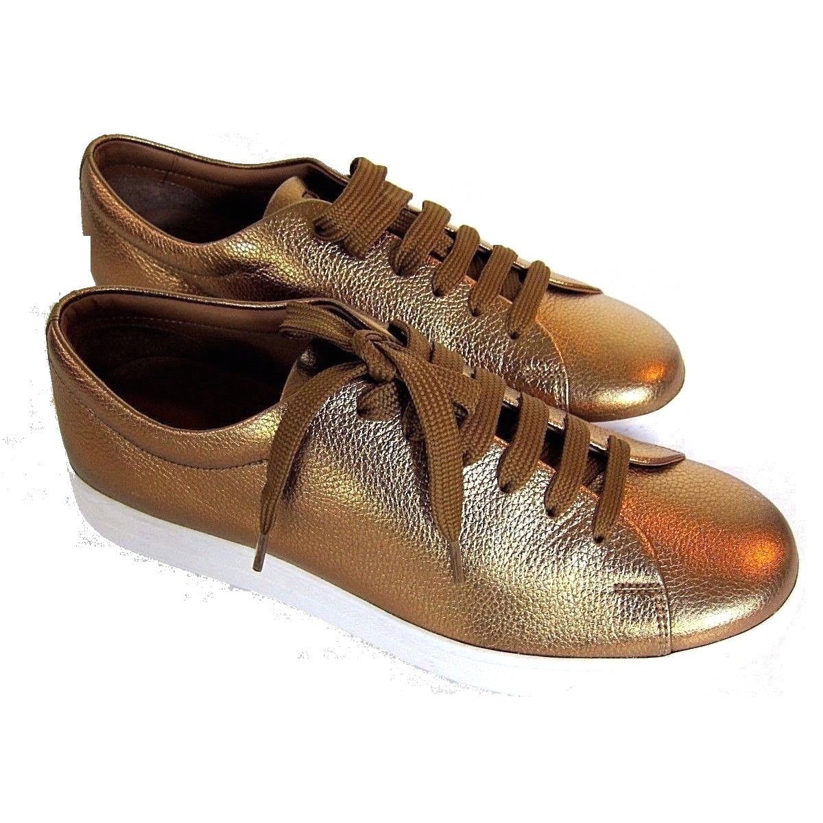 J2369233 New Prada Bronze Metallic Toro Sneakers Shoes Size 8 US 9