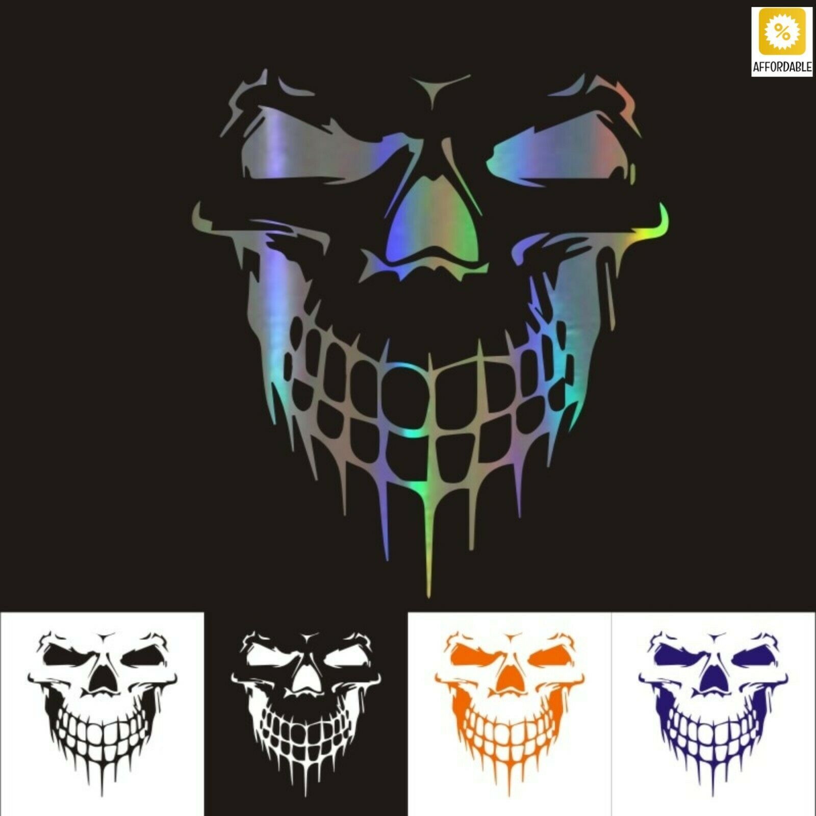 Skull Car Stickers 15 9cm 17 7cm 3d Skull Car Motorcycles Decoration Reflective Graphics Decals