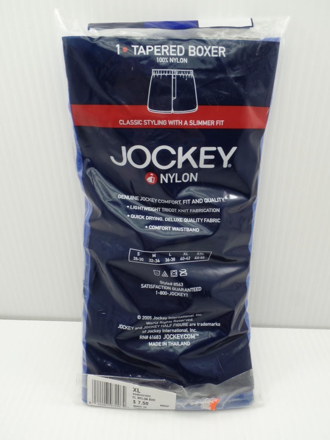 Jockey Tapered Boxer 100% Nylon Underwear Blue Solid X-Large 40-42 ...