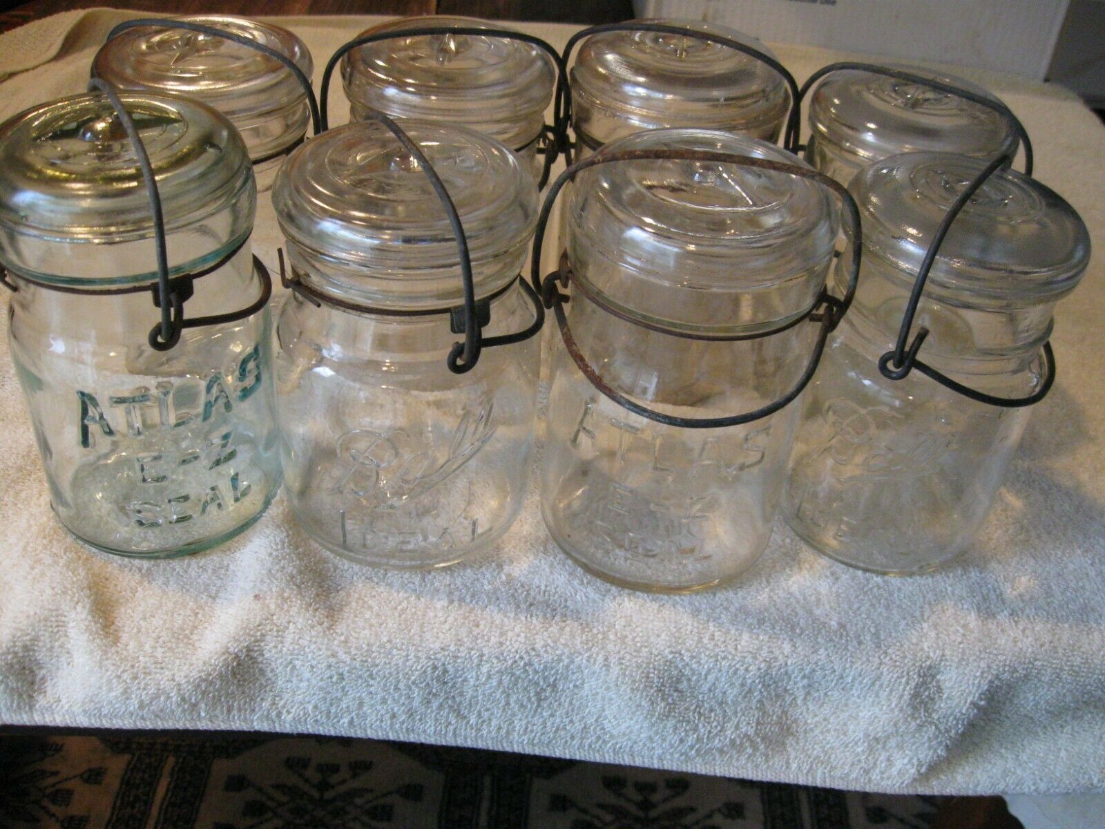 Vintage Ball Ideal Clear Pint Mason Jar Lid & Wire Bail 5 1/2 inches