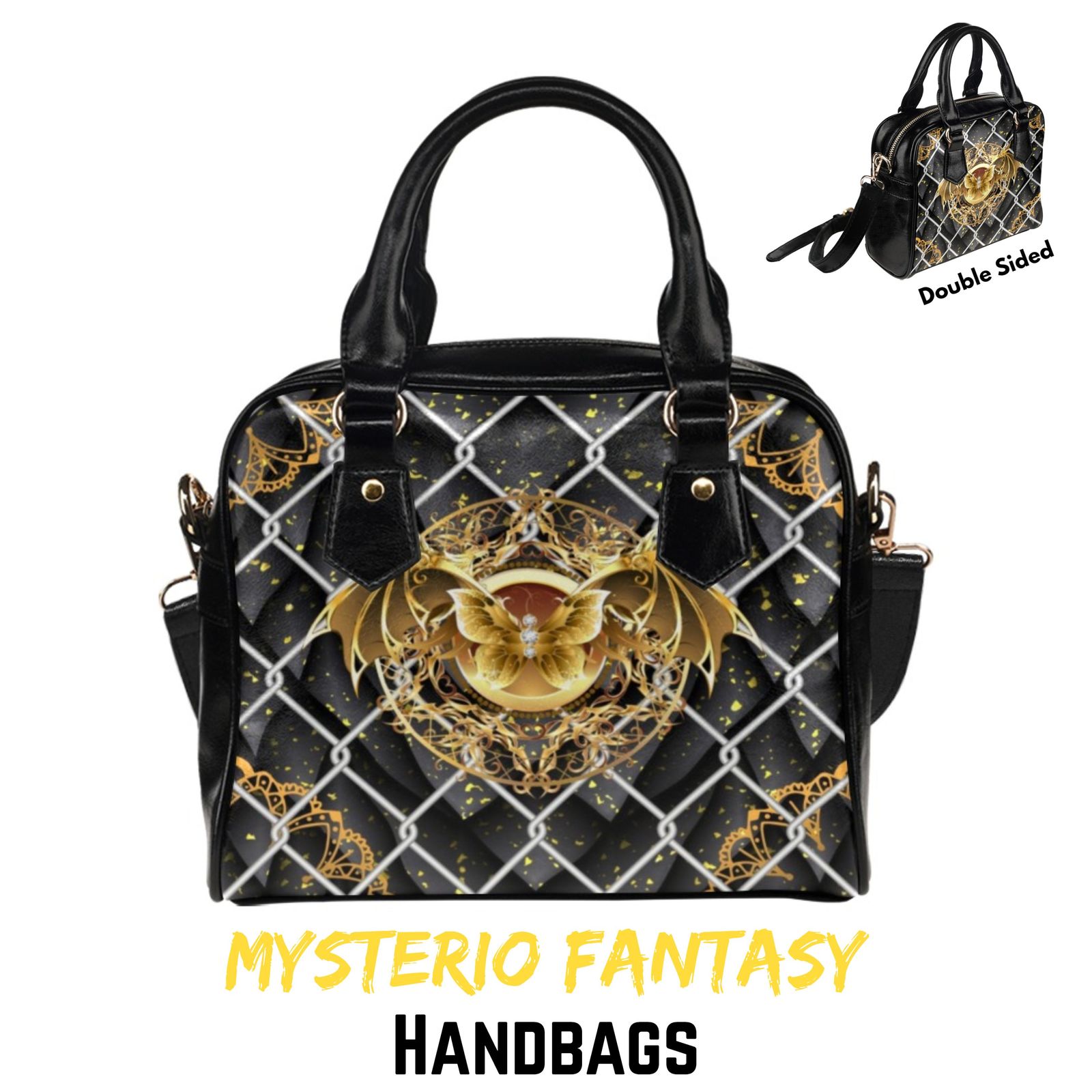 ButterflyDragon Artistic Fantasy Inspired PU Leather Shoulder Bag