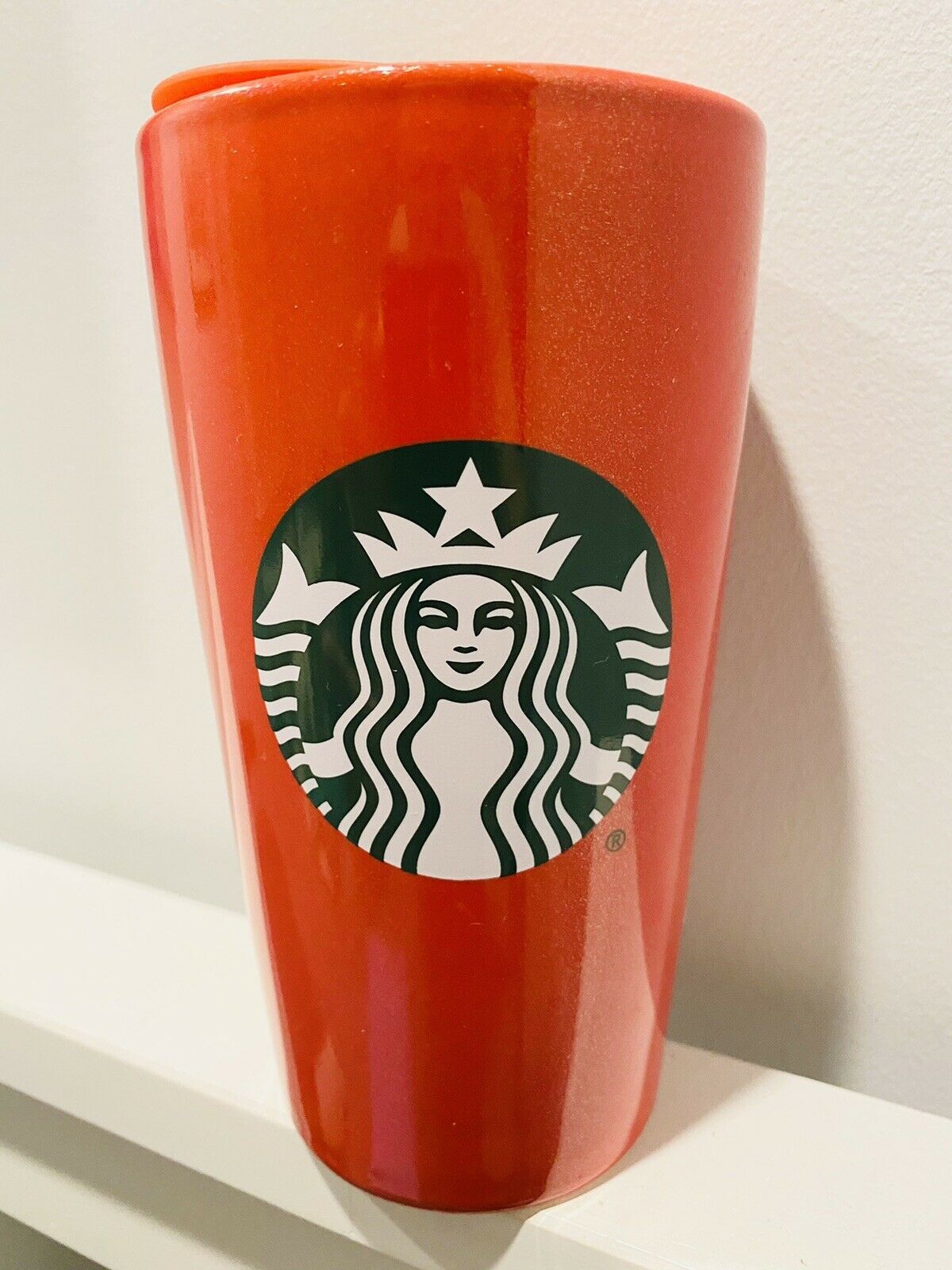 Starbucks 2020 Red with Gold Sparkles Double Wall Traveler Tumbler NEW