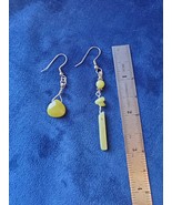 Light Olive Green Jade BoHo Earrings  - $14.00