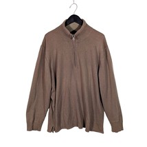 Men's TNF North Face Cotton WOOL Blend Half Zip Pullover Sweater Khaki High Neck - $27.90