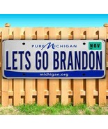 LET'S GO BRANDON LICENSE PLATE MICHIGAN Banner Advertising Vinyl Flag Sign TRUMP - $18.02 - $151.24