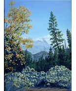 Fall View on the Road to Big Bear Lake Original Oil Painting by Irene Li... - $225.00