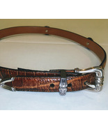 Brighton Leather Belt w Silver Medalions Size S style 40707 - $18.00