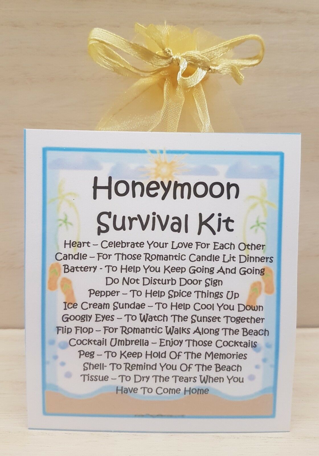 Honeymoon Survival Kit Unique Sentimental Novelty Keepsake Gift