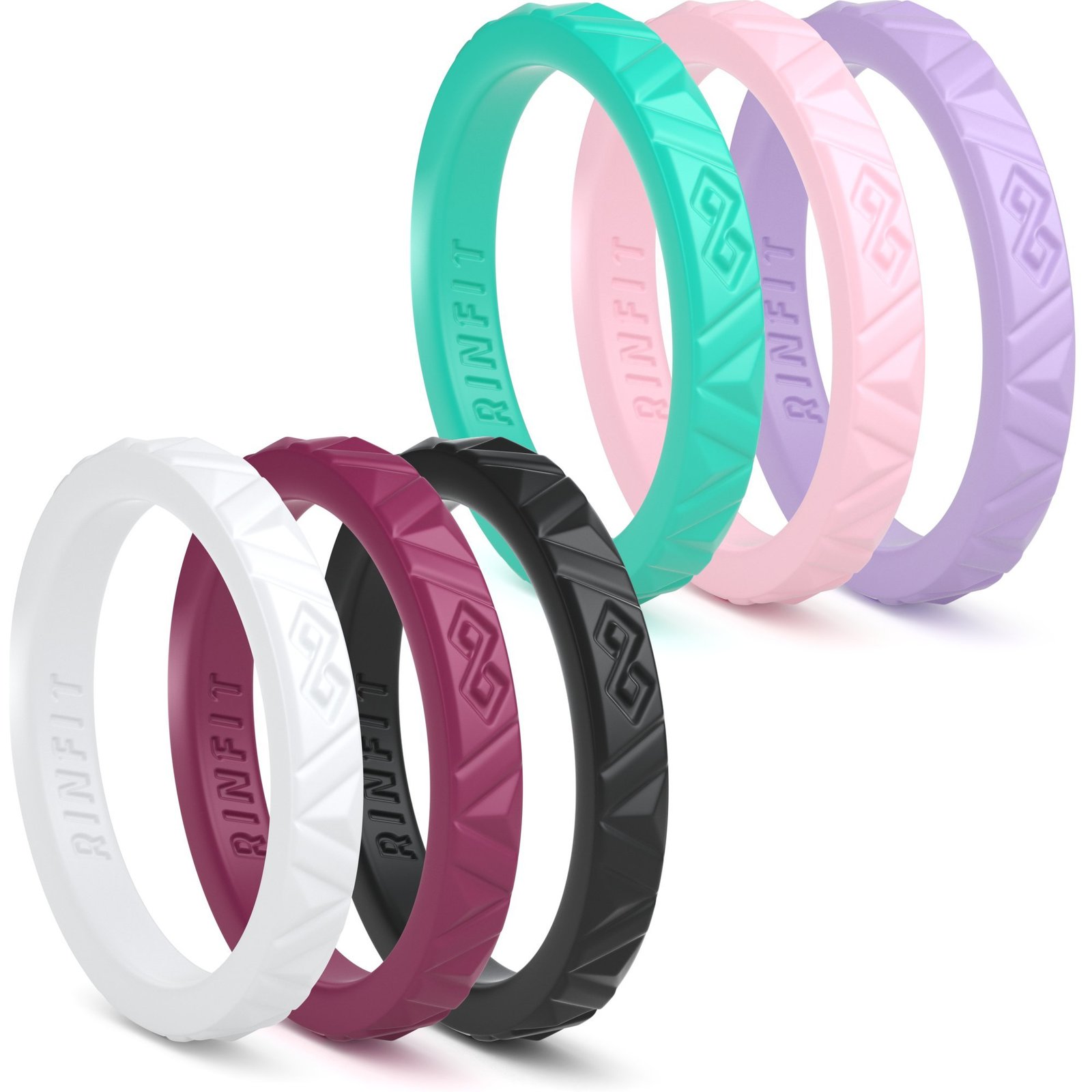 Stackable Silicone Rings Thin Rubber Wedding Bands for