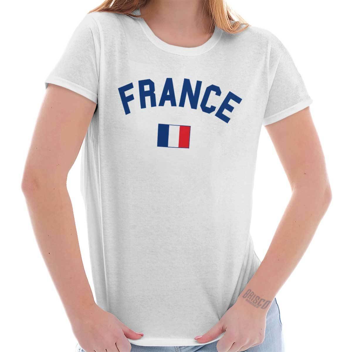 France Flag World Cup Soccer French National Flag Pride Womens T-Shirt ...