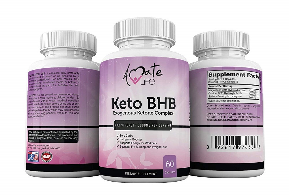 Amate Life Keto BHB Capsules Ketogenic Booster Supplement 3000mg 60