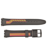 Swatch Replacement 17mm Plastic Watch Band Strap Black Sporty - $13.65