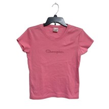 Champion Youth Size L Large Tee Shirt Pink Short Sleeve Crew Neck Cotton - $2.99