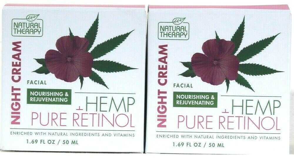 2 Natural Therapy 1.69 Oz Hemp & Pure Retinol Nourish Rejuvenate Night