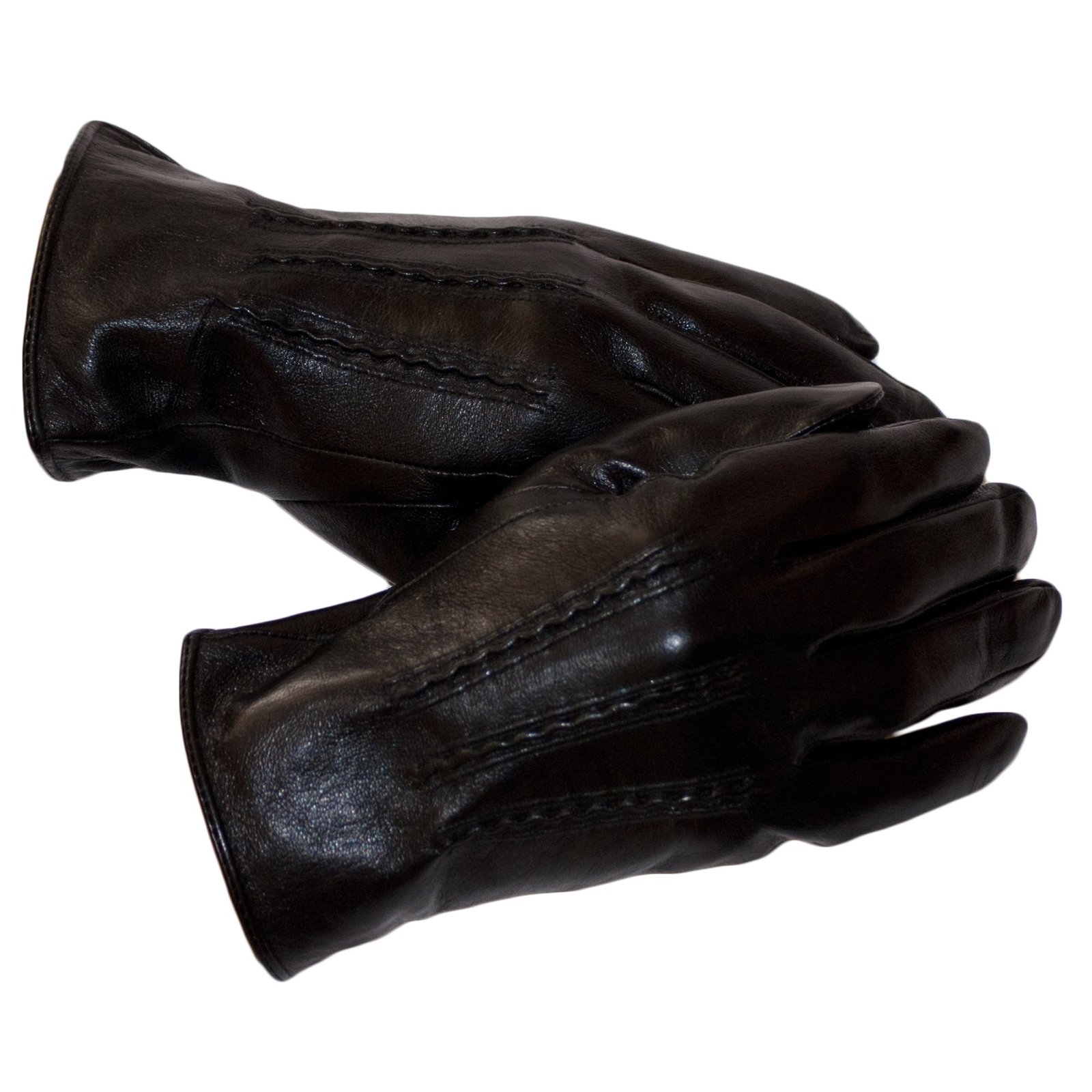 Mens Winter Gloves Wool Soft Black Leather High Quality Lambskin