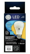  GE LED Soft White Bulb 60 Watt Replacement 10 Watt Dimmable A19 800 Lumens V17 - $9.94