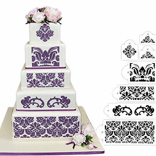 HULISEN 7Pcs Cake Decorating Stencil Mold Wedding Cake Stencil, Cake
