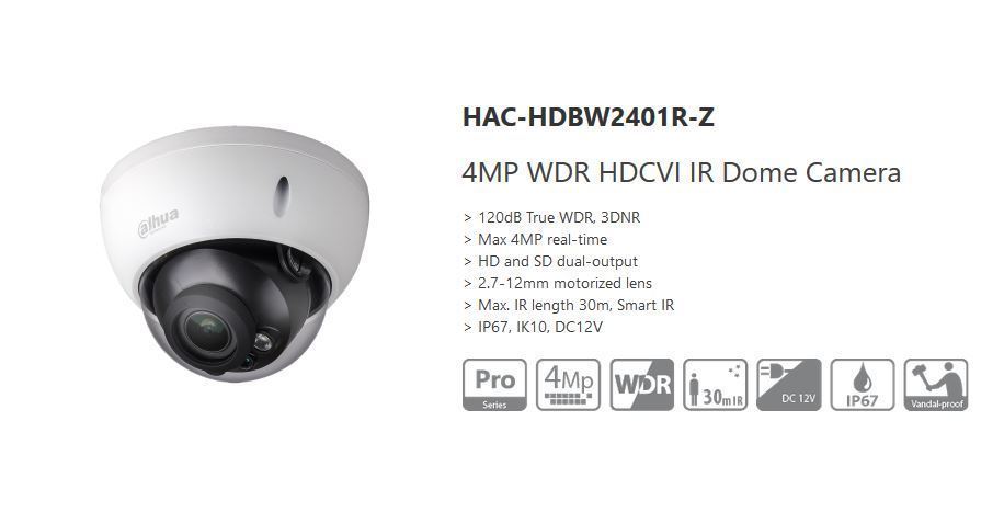 CMHT1722WE HD TVI 2MP Ultra Low Light WDR 3.6mm Len 131ft IR Turret Dome Camera