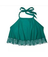 Xhilaration Ladies Bikini Top Plus Teal Green Lace Trim Flounce 26W - $24.99