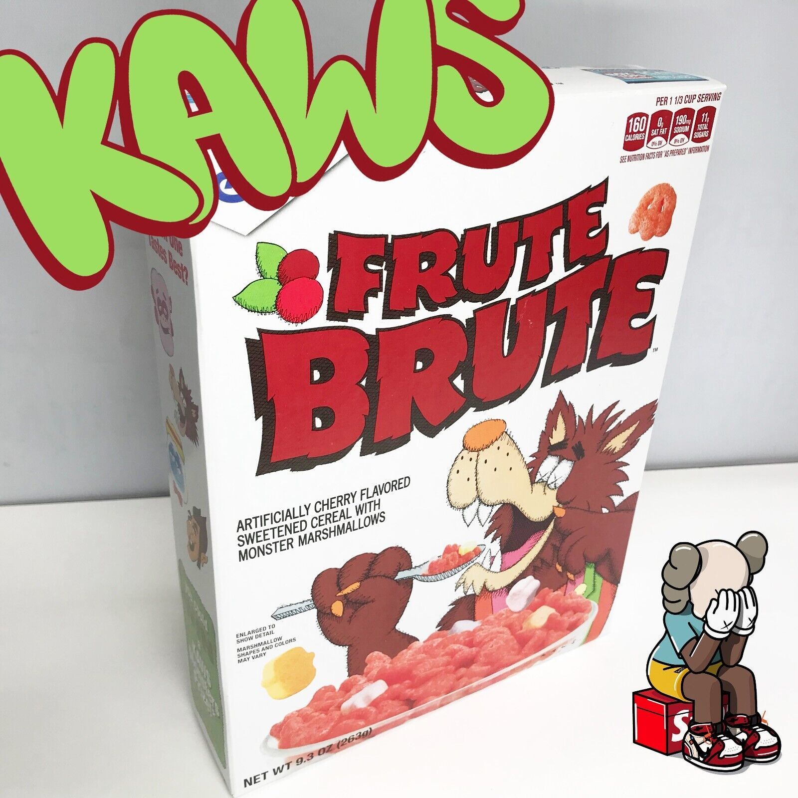 KAWS Frute Brute Cereal 9.3 OZ Box Limited Edition Hype Collectible New 2022 General Mills