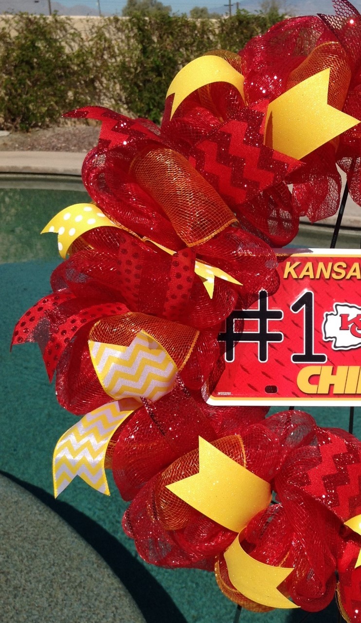 Nfl Kansas City Chiefs Deco Mesh Wreath Door Wall Decor ...