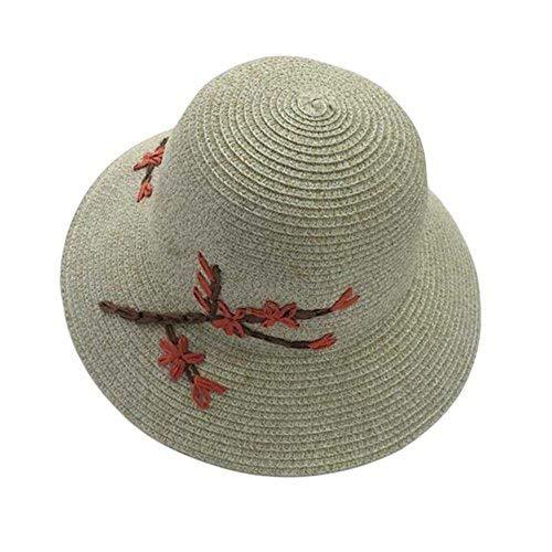 PANDA SUPERSTORE Retro Style Summer Holiday Beach Cap Folding Straw Hat Holiday