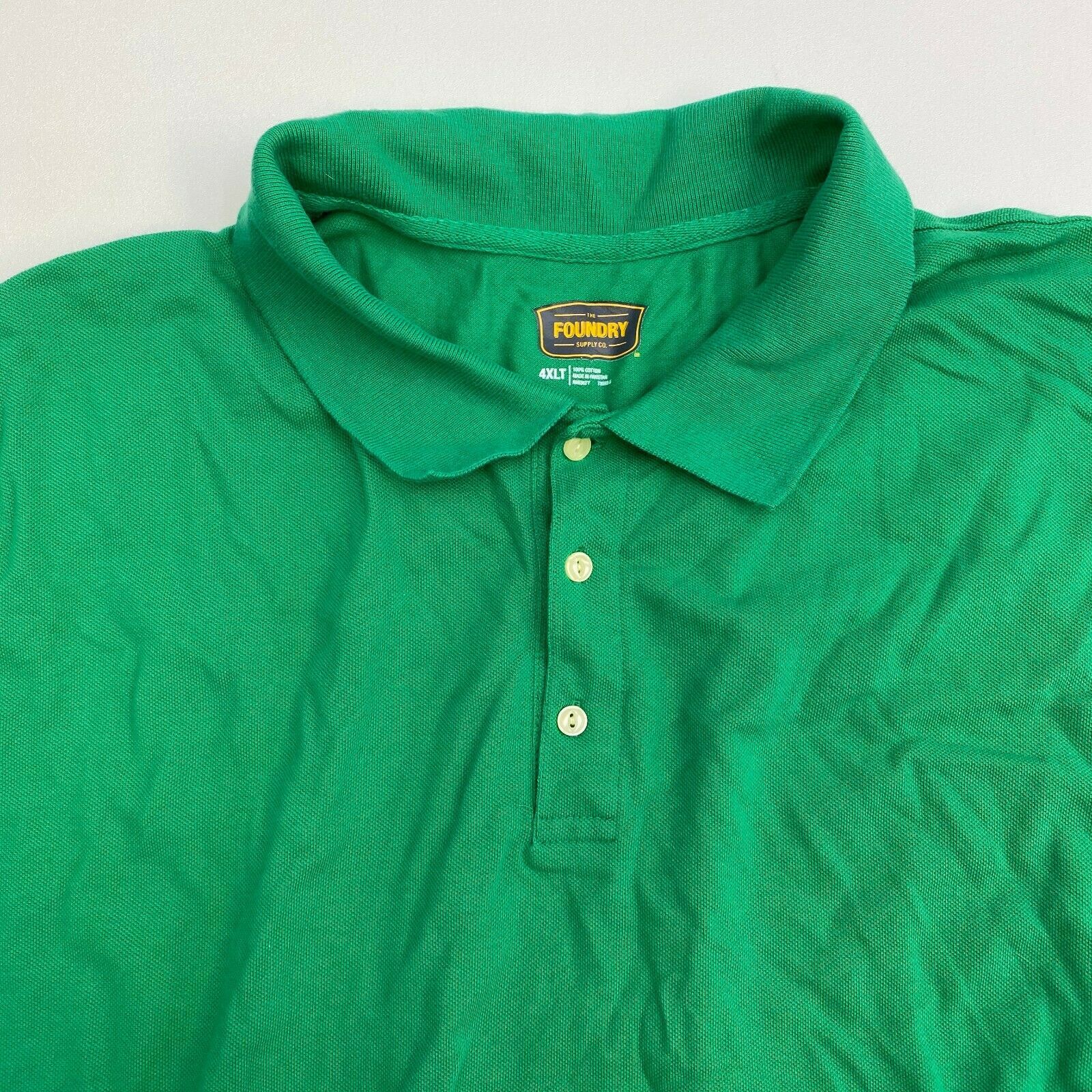 The Foundry Polo Shirt Mens 4XLT Green Short Sleeve Casual XXXXLT - Polos