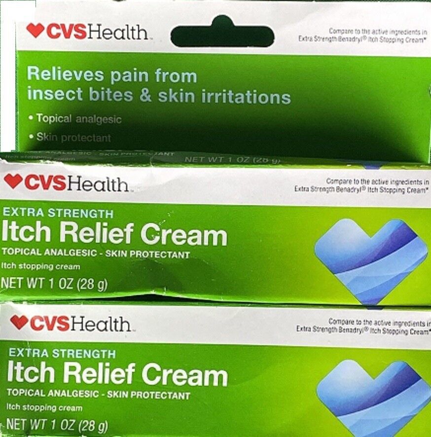 3PK CVS Itch Relief Cream Topical Skin Protectant 1oz EACH COMPARE TO