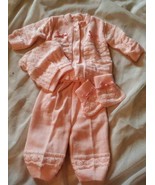Baby Crochet set 3/6mos Unbranded Pink Top, Pant, Hat, Booties  Beautifu... - $35.64