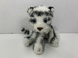 Gund plush beanbag 6” white black tiger small mini stuffed animal blue eyes - $14.84
