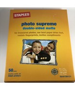 Staples Photo Supreme 50 Sheets Double sided Matte 8.5&quot; X 11&quot; #564121 in... - $14.84