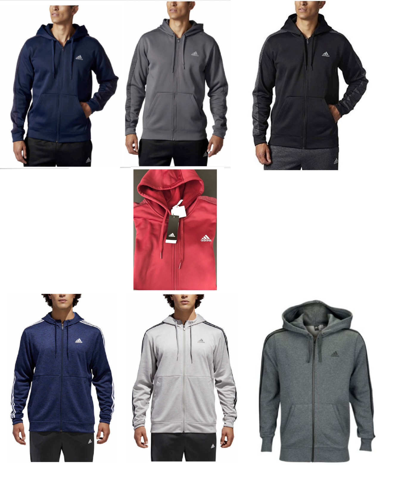 adidas men's tech fleece full zip hoodie