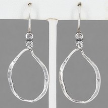 Retired Silpada Hammered Sterling &quot;Lasso&quot; Loop Drop Wire Dangle Earrings... - $29.99