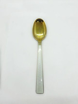 Vintage TH Marthinsen Cream White Enameled Sterling Norway Gilded Spoon - $69.00